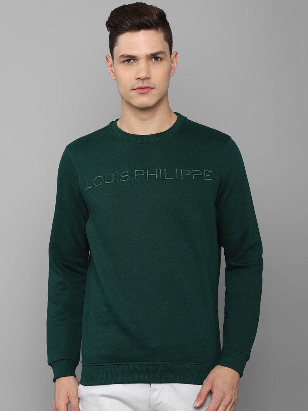 louis philippe men green printed sweatshirt