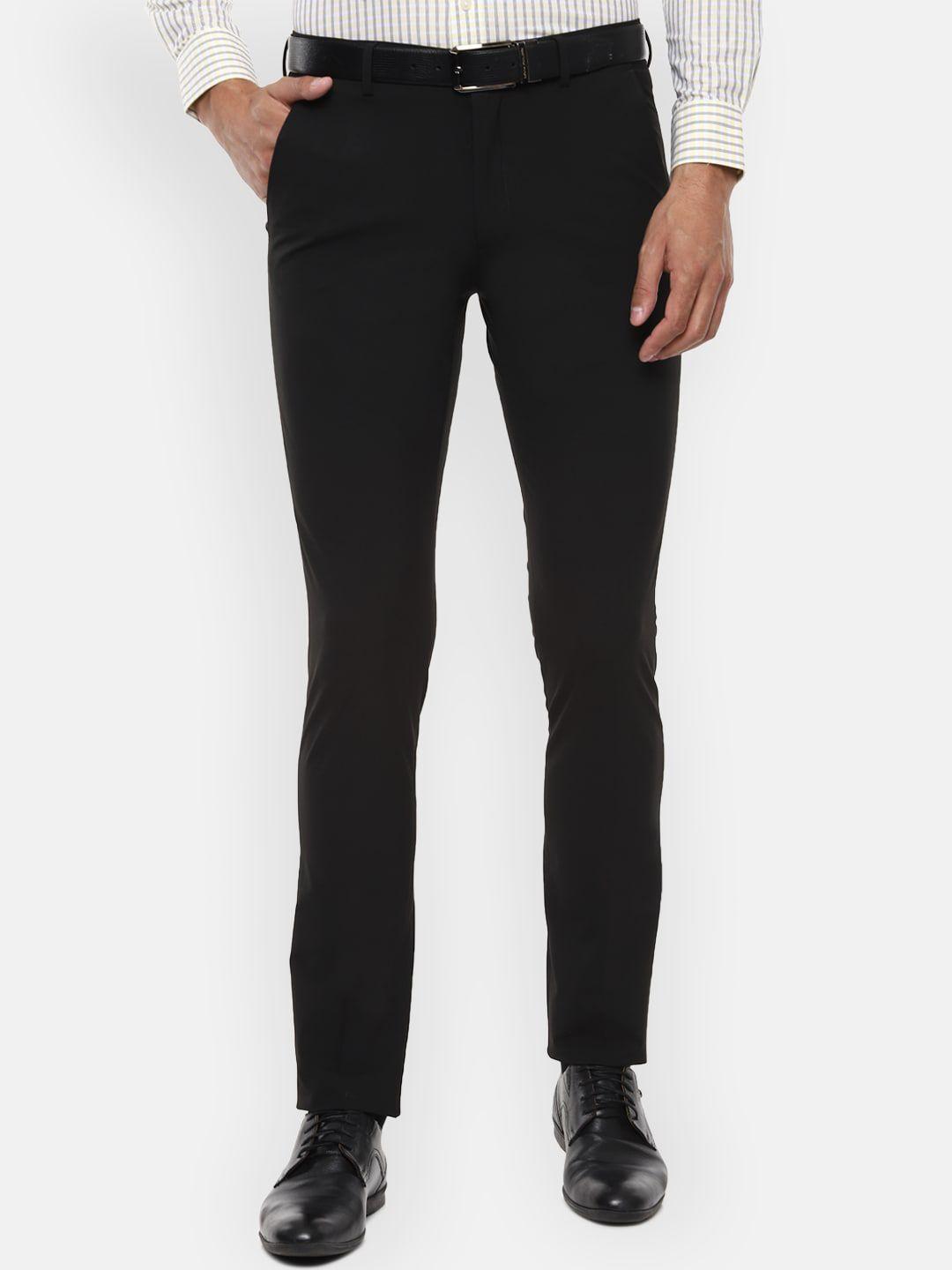 louis philippe men mid rise skinny fit formal trousers