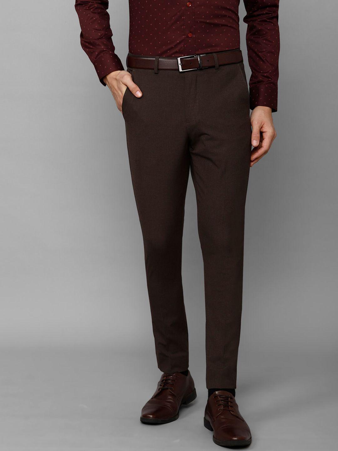 louis philippe men mid-rise slim fit formal trousers