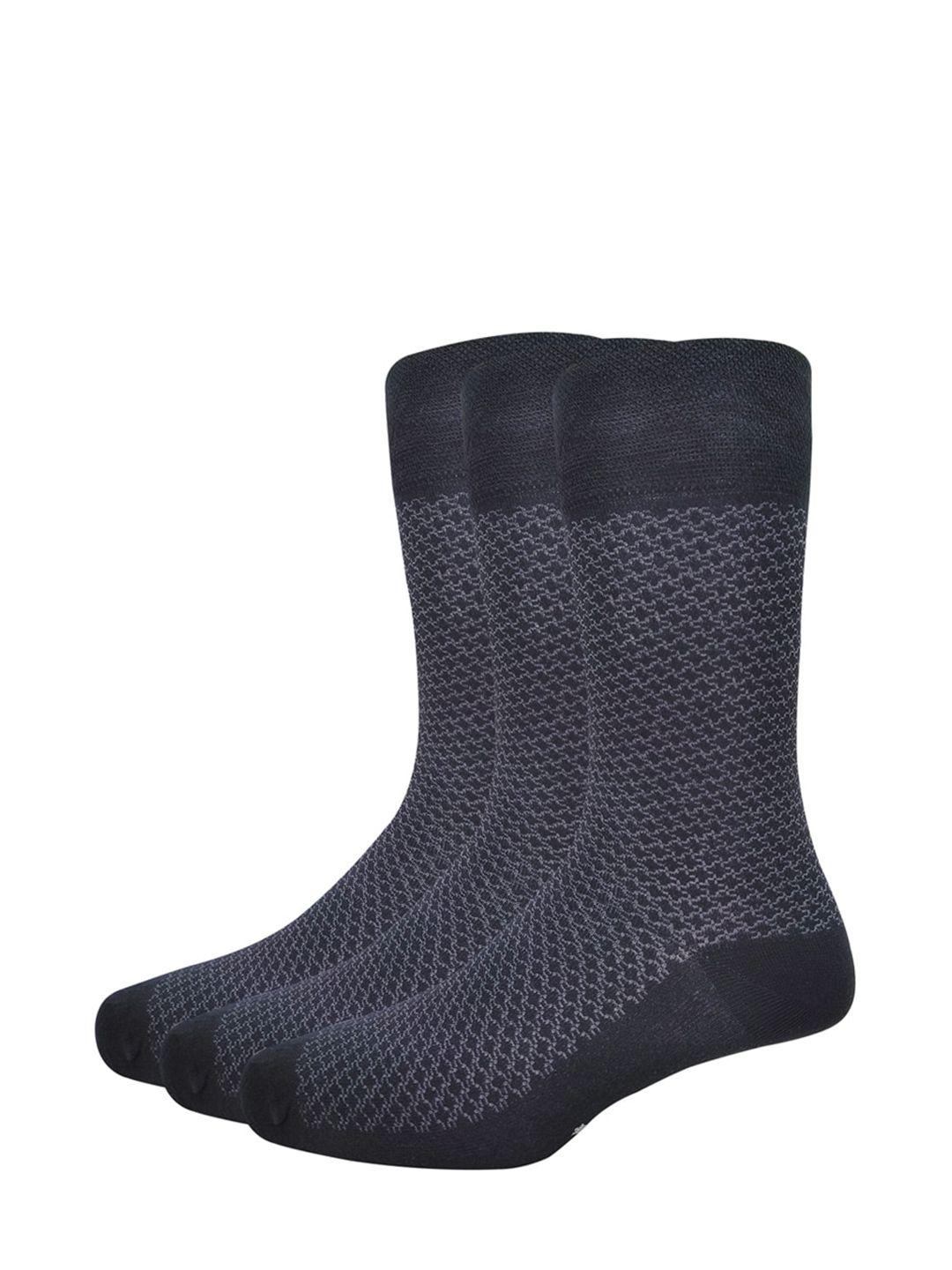 louis philippe men pack of 3 patterned calf-length socks