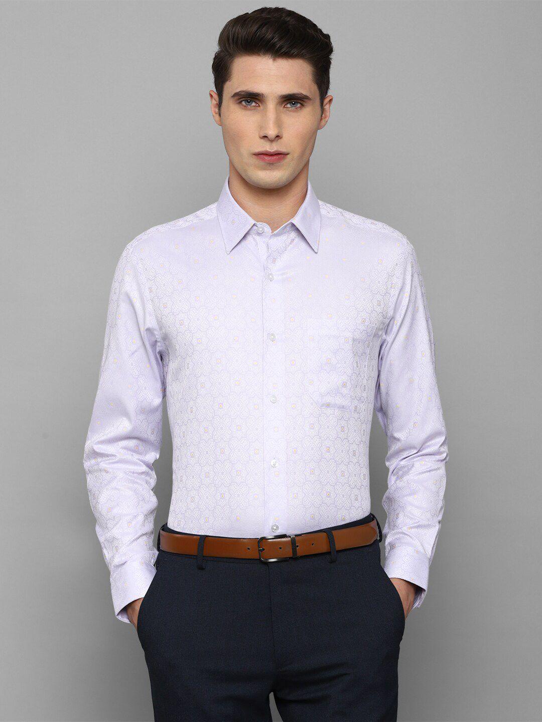 louis philippe men purple slim fit pure cotton formal shirt