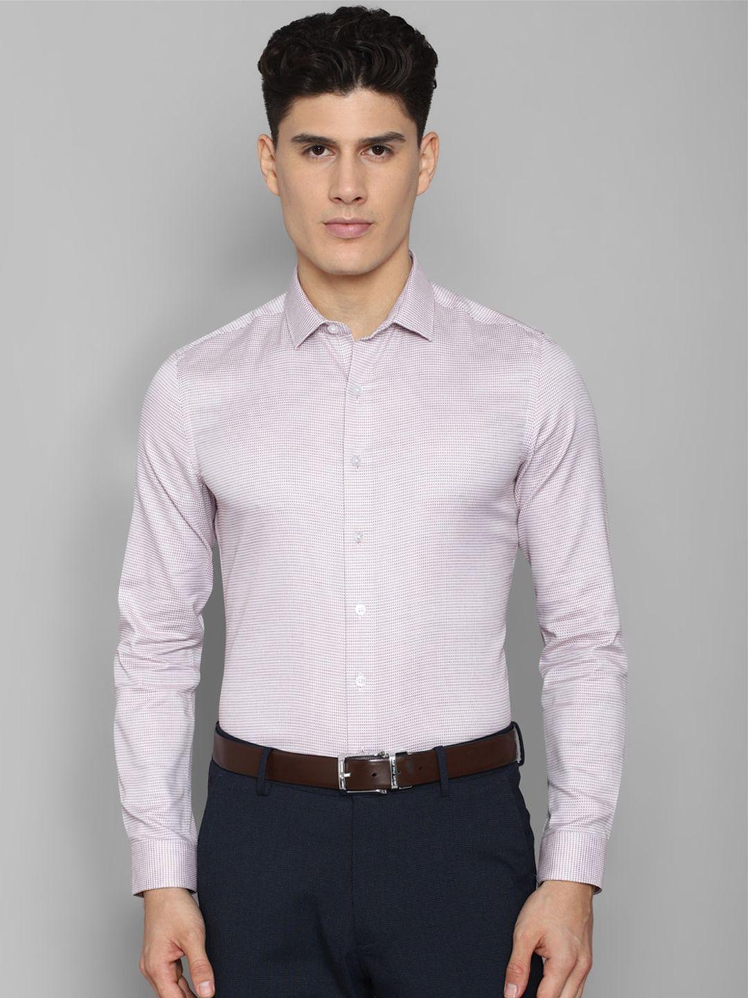 louis philippe men slim fit micro checks printed formal pure cotton shirt