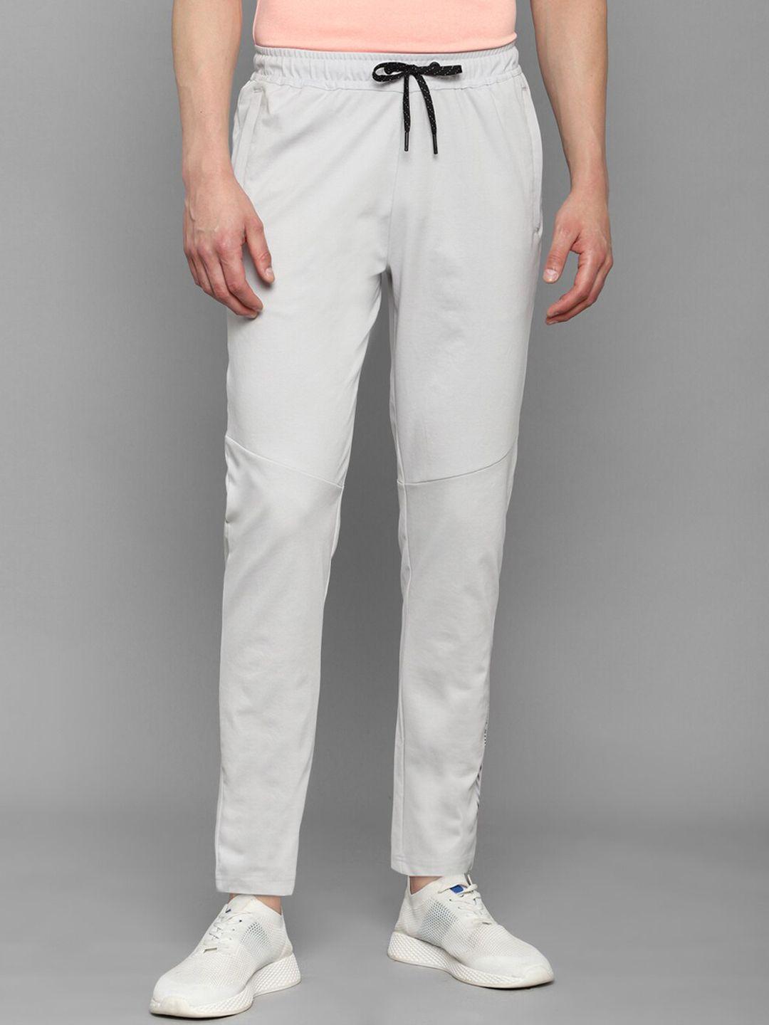 louis philippe men solid grey cotton track pants