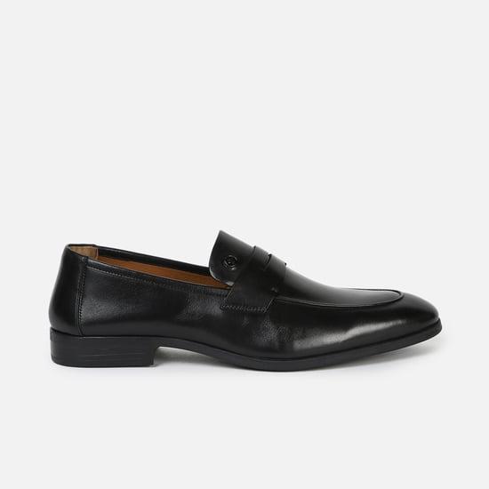 louis philippe men solid leather slip-on formal shoes
