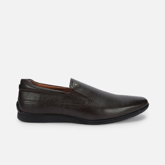 louis philippe men solid slip-on formal shoes