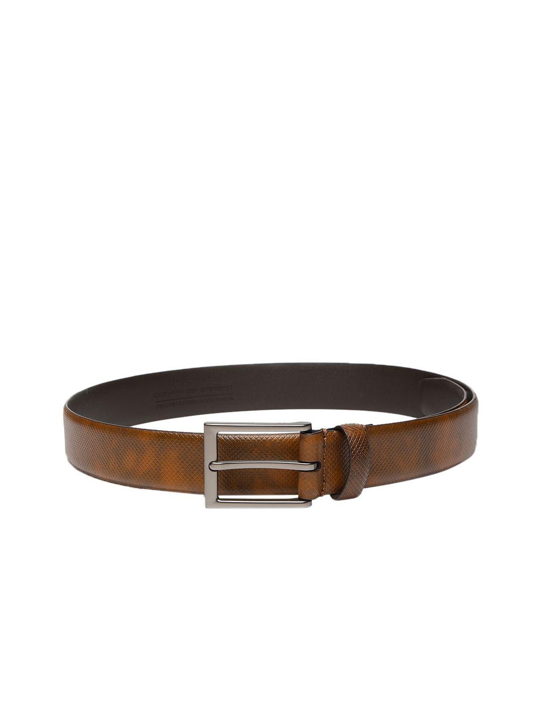 louis philippe men tan-brown textured belt