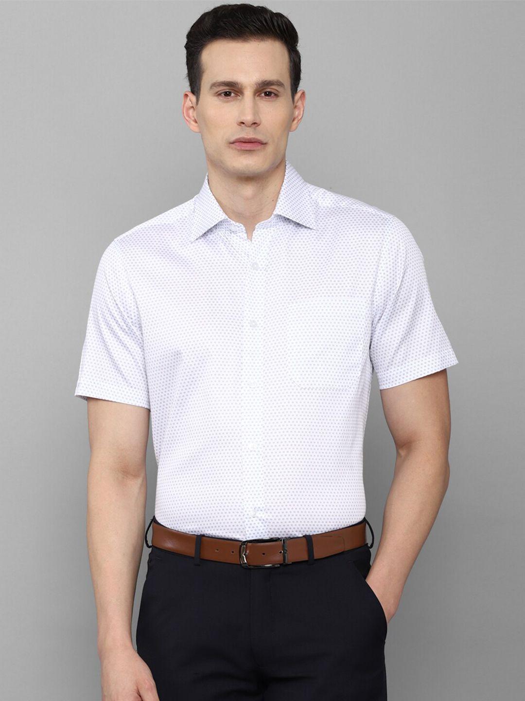 louis philippe men white printed formal shirt