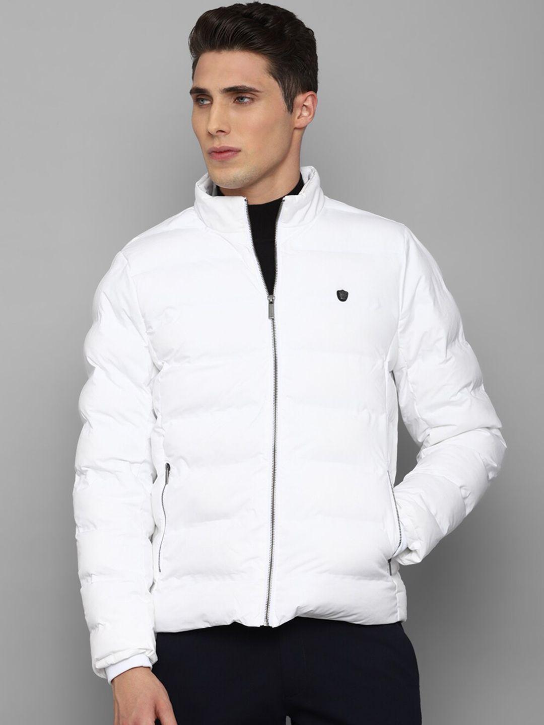 louis philippe men white zip detail front open puffer jacket
