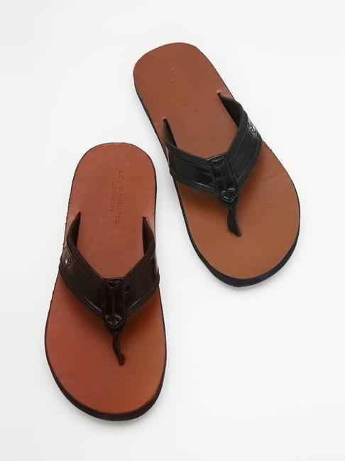 louis philippe men's black thong sandals