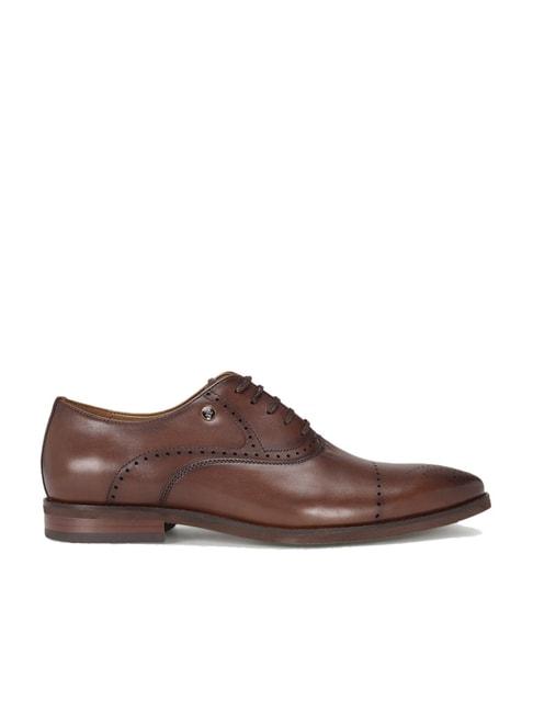 louis philippe men's brown brogue shoes