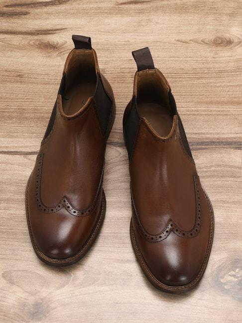 louis philippe men's brown chelsea boots
