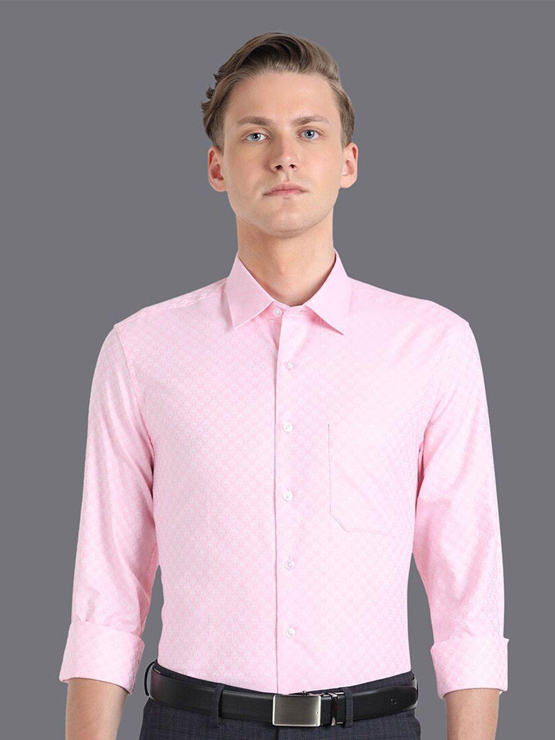 louis philippe micro ditsy printed slim fit cotton formal shirt