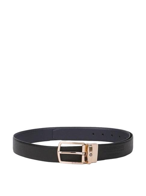 louis philippe navy leather textured reversible belt for men