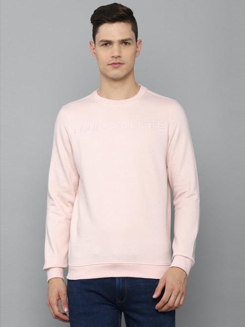 louis philippe peach cotton regular fit sweatshirt