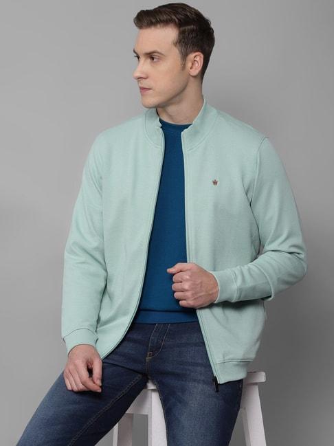 louis philippe sea blue cotton regular fit sweatshirt