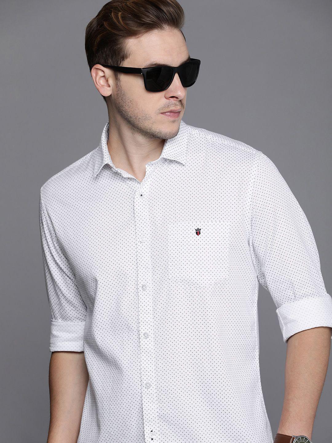 louis philippe sport men pure cotton slim fit printed casual shirt