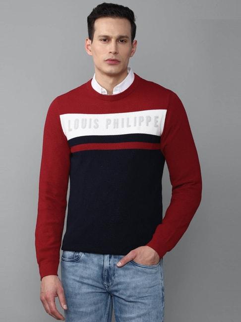 louis philippe sport multi regular fit printed sweater