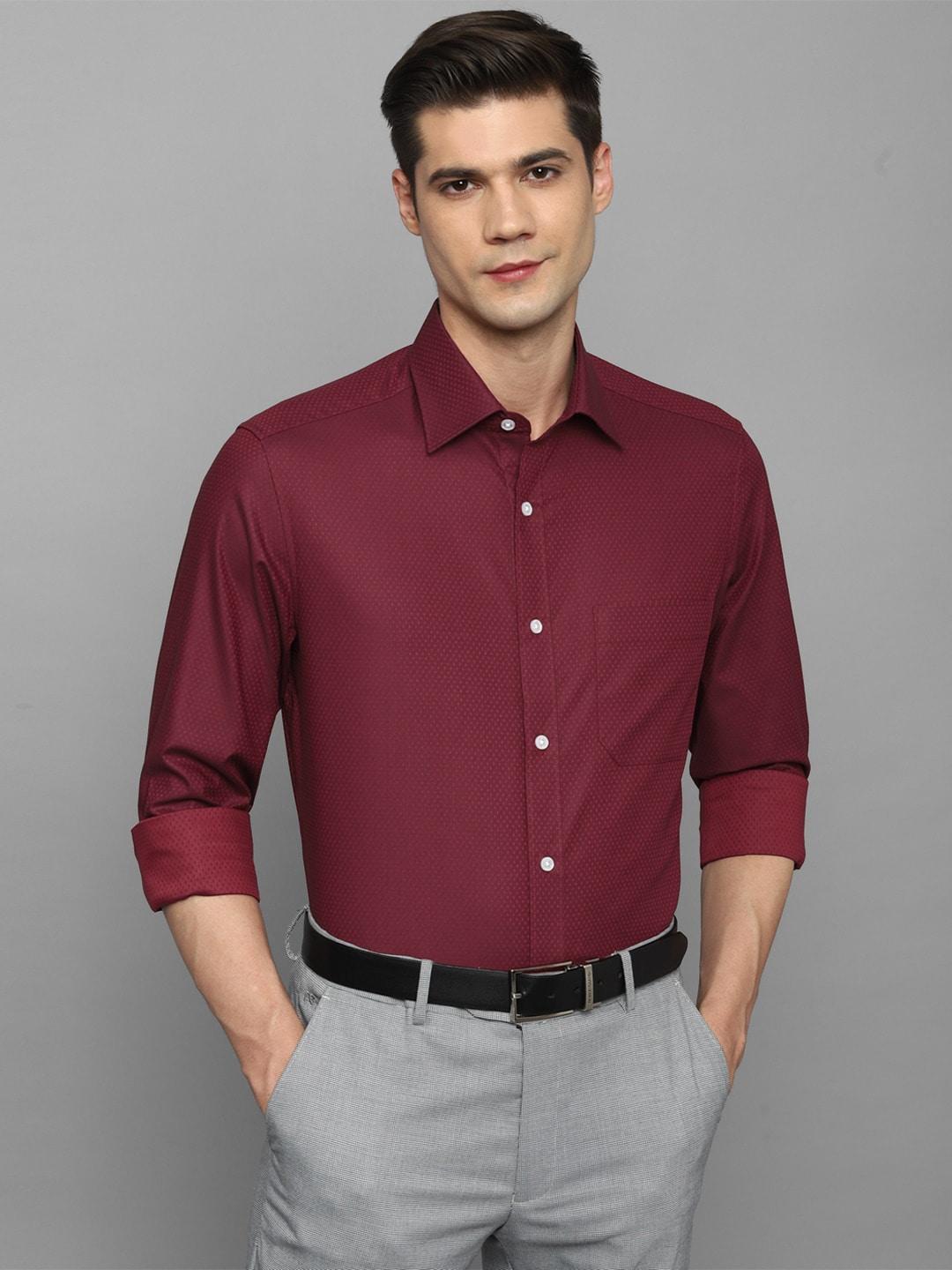 louis philippe spread collar opaque pure cotton formal shirt