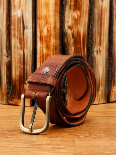 louis stitch brown textured leather casual belt for men