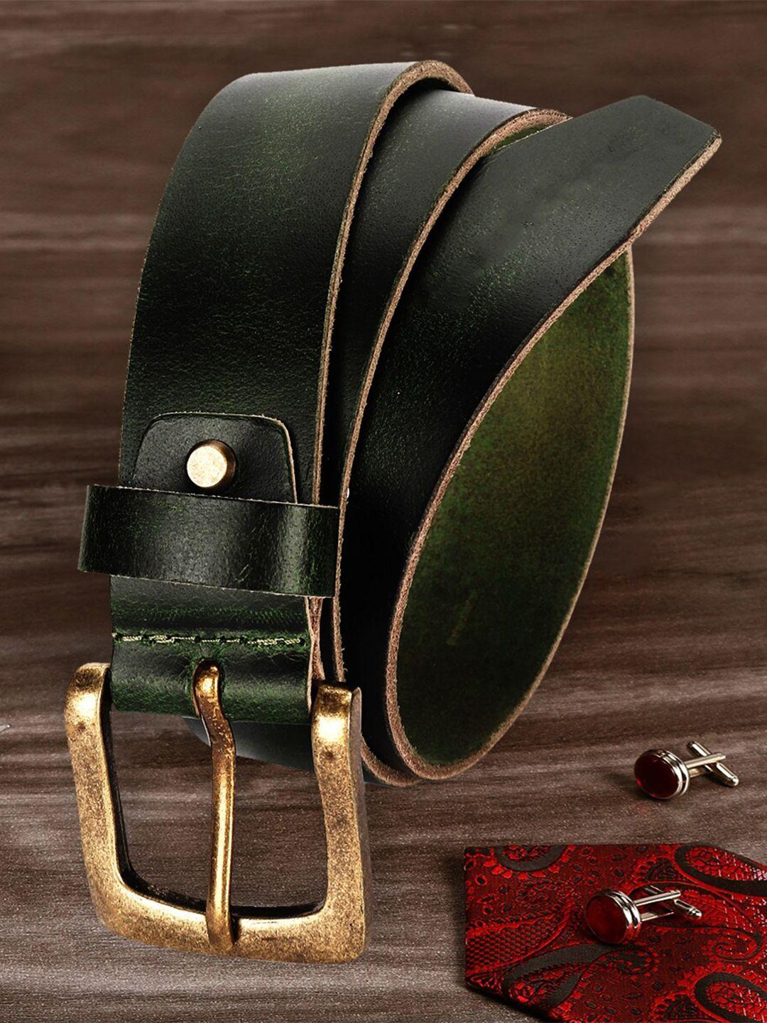 louis stitch men green leather belt