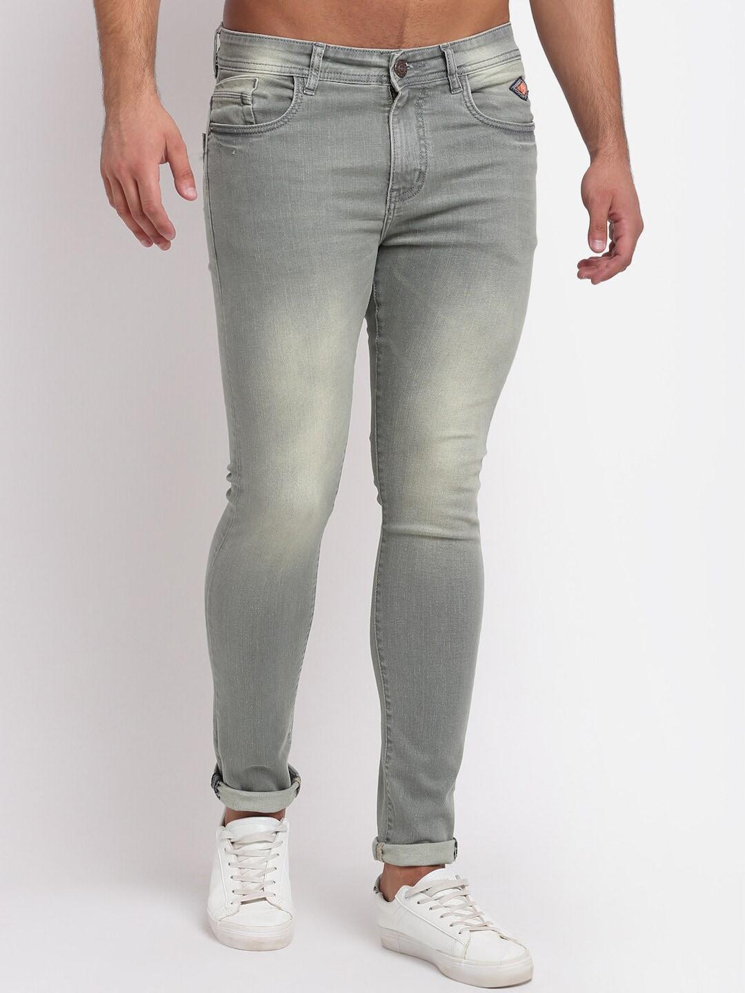 louis stitch men grey comfort slim fit heavy fade stretchable jeans