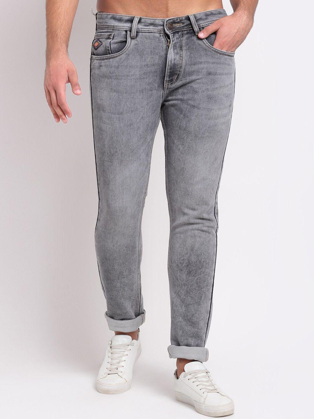 louis stitch men grey comfort slim fit light fade stretchable jeans