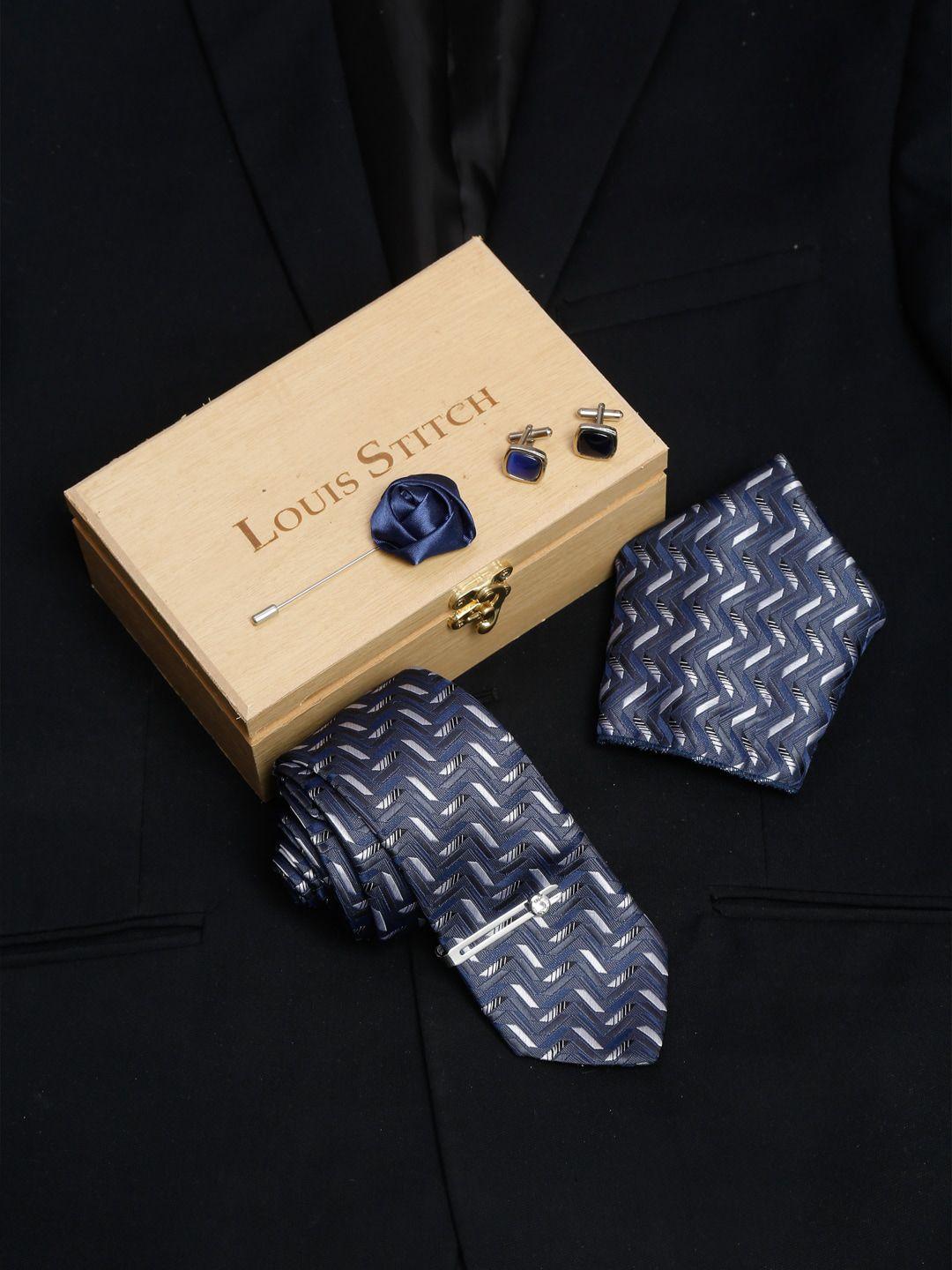 louis stitch men printed italian silk accessory gift set