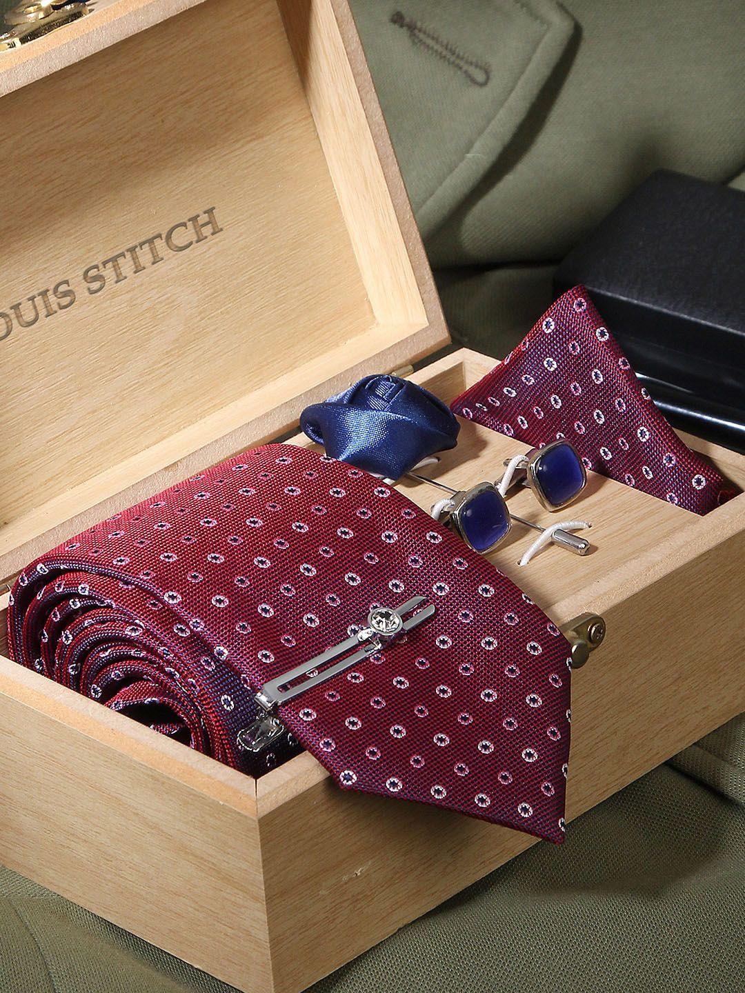 louis stitch men purple & blue accessory gift set