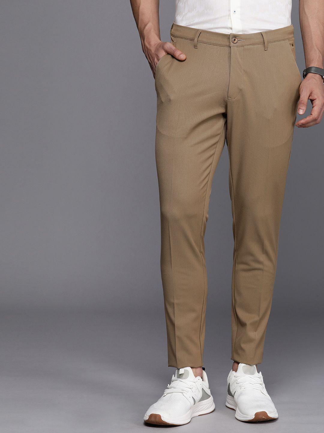 louis philippe ath work men comfort tapered fit trousers