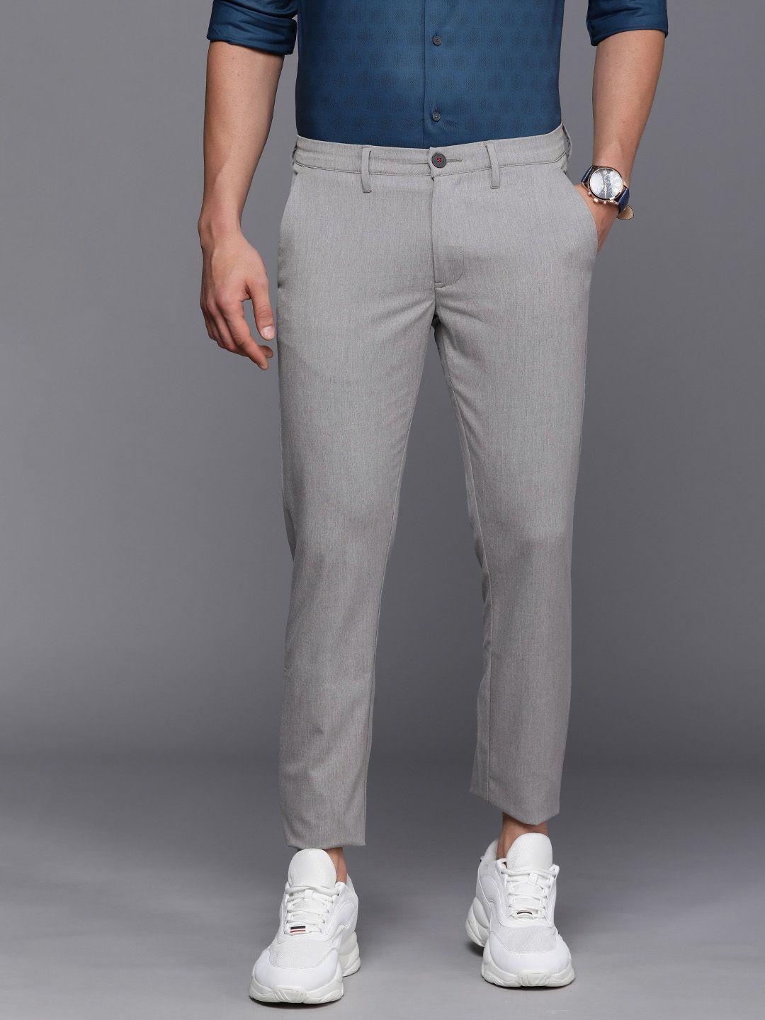 louis philippe ath work men slim fit trousers