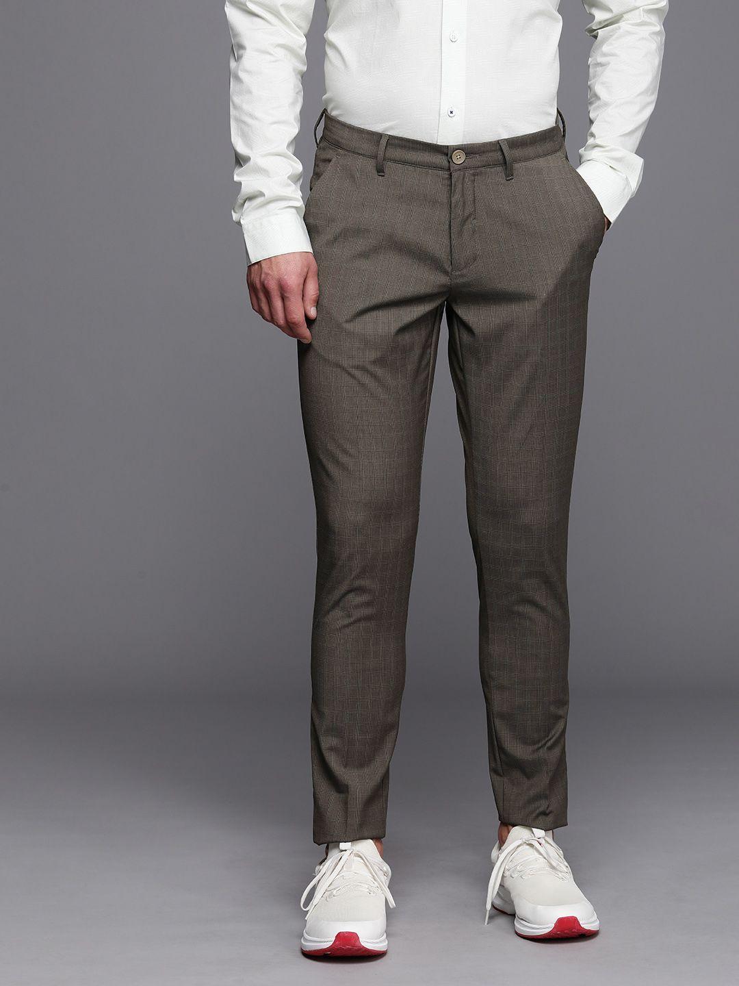 louis philippe ath.work men comfort tapered fit trousers