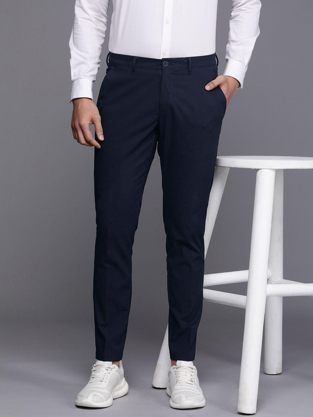 louis philippe ath.work men mid-rise comfort tapered fit chinos