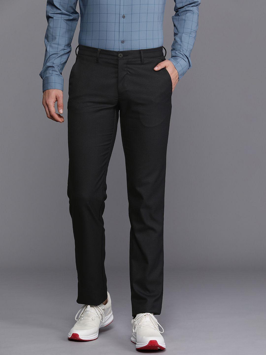 louis philippe ath.work men tapered fit formal trousers