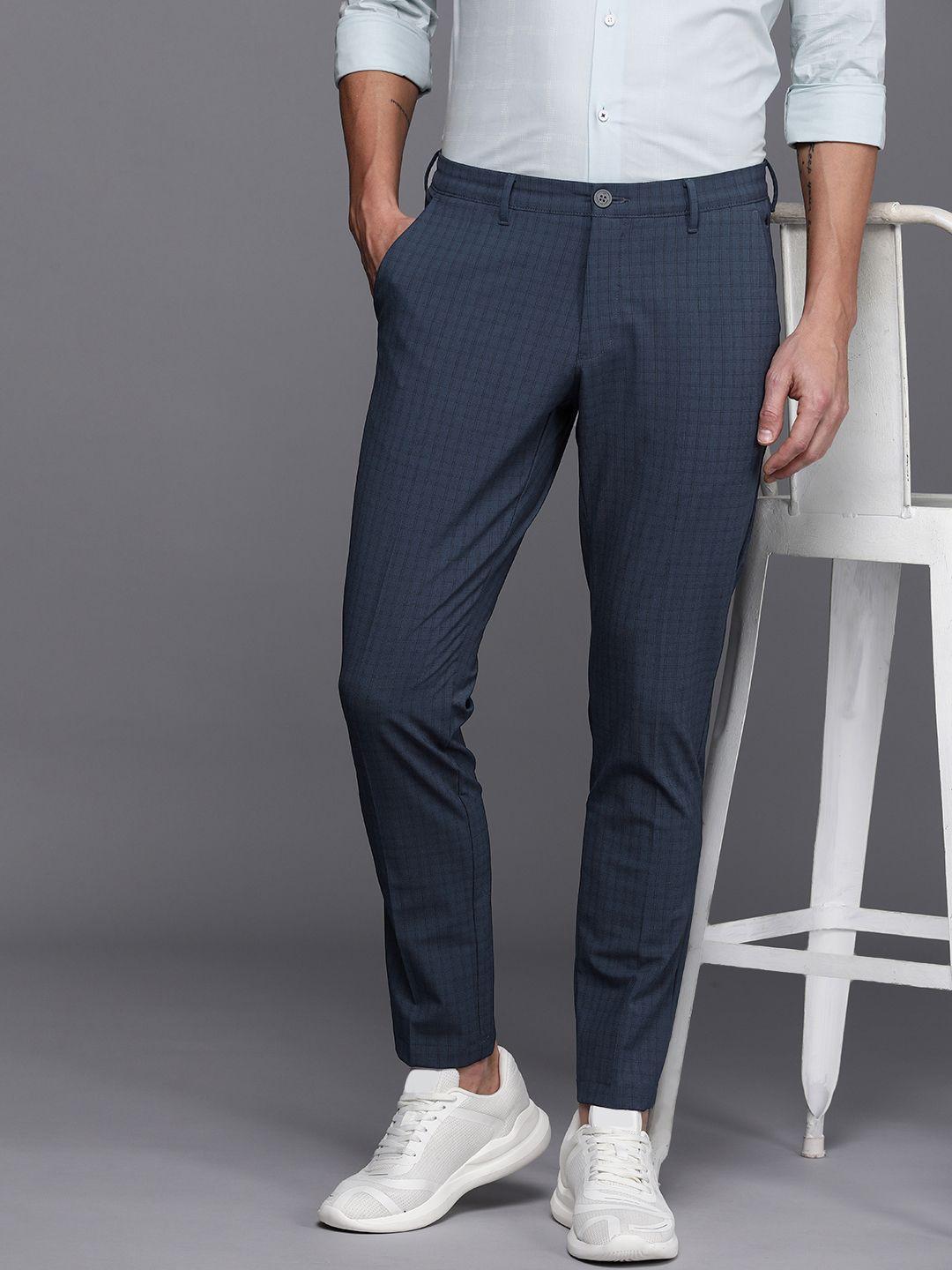 louis philippe ath.work men tapered fit trousers