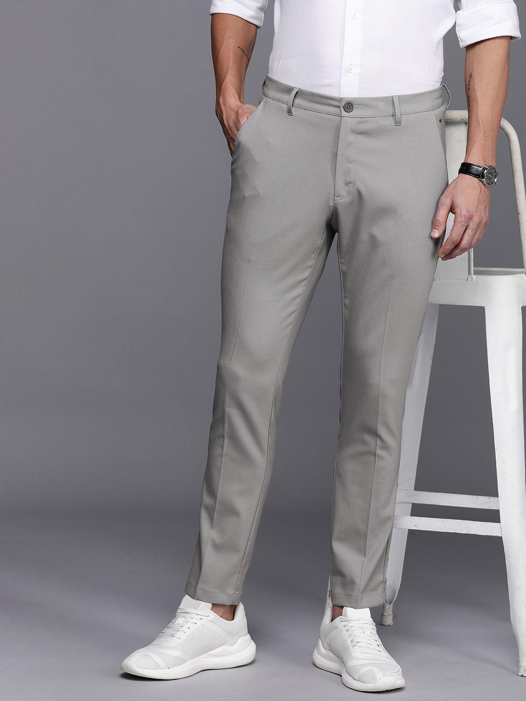 louis philippe ath.work men tapered fit trousers