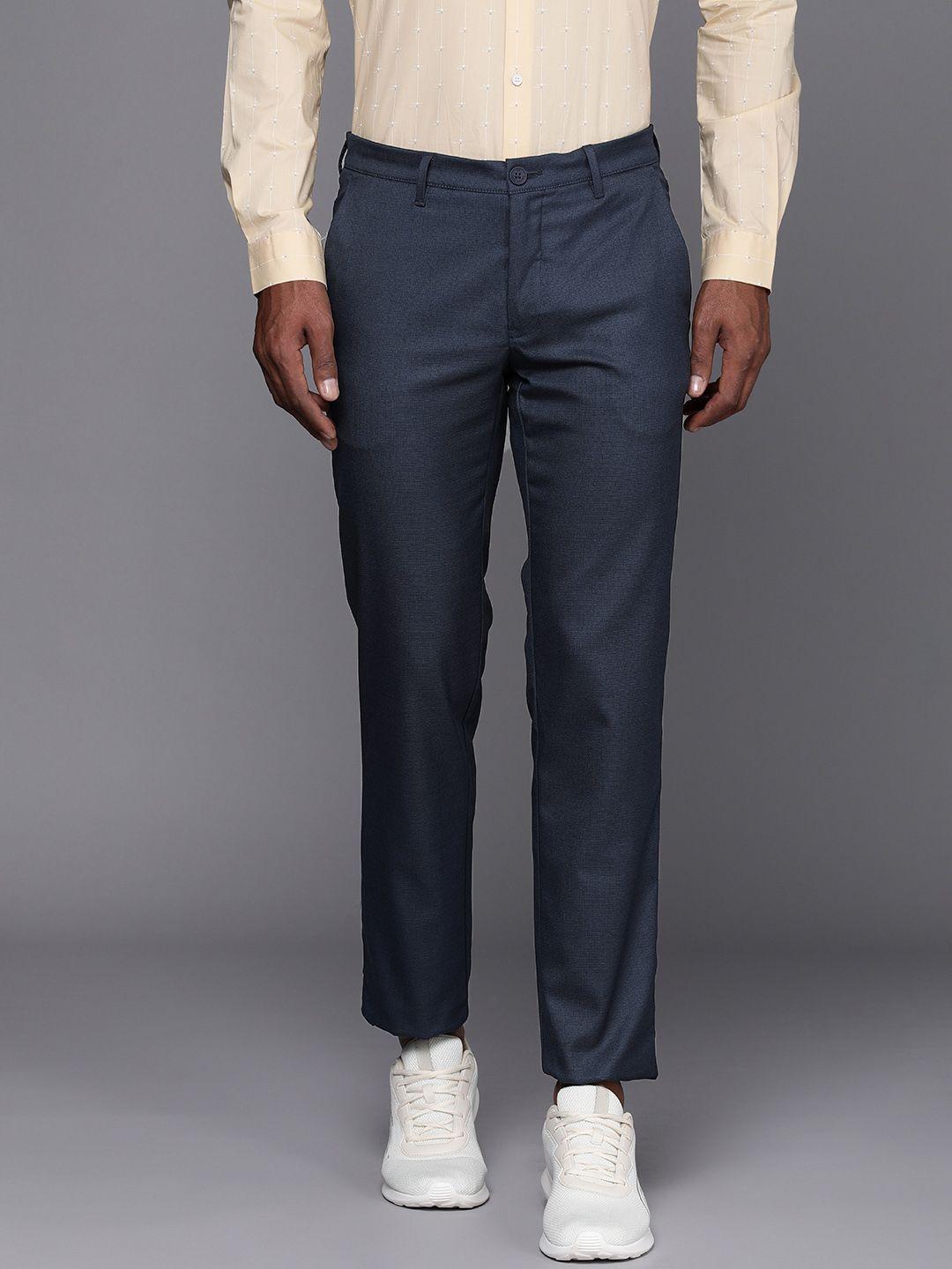 louis philippe ath.work men tapered fit trousers