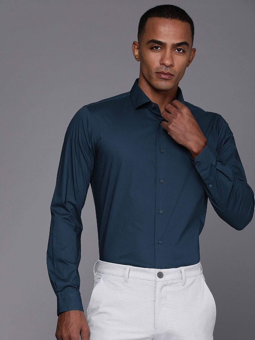 louis philippe ath.work super slim fit opaque formal shirt