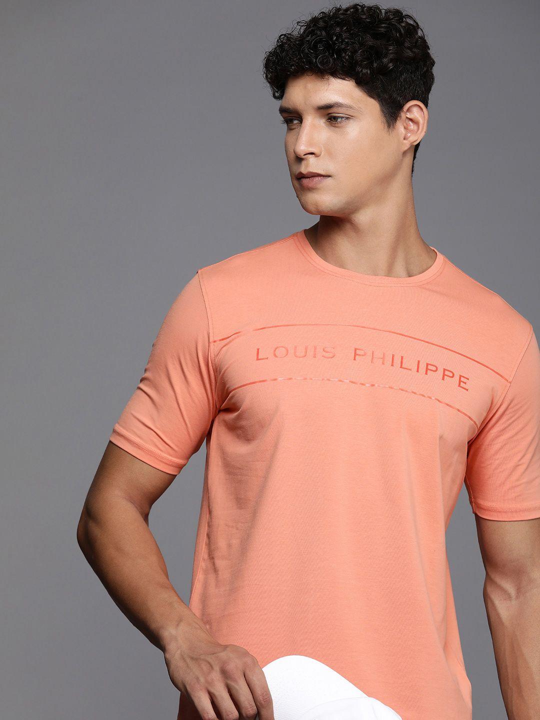 louis philippe athplay brand logo printed slim fit t-shirt