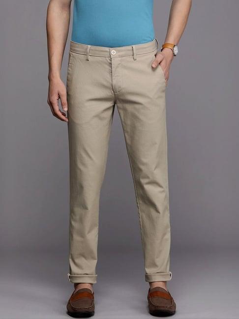 louis philippe beige slim fit chinos