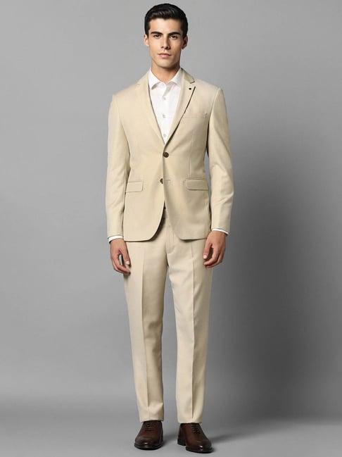 louis philippe beige slim fit two piece suit