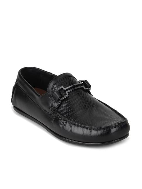 louis philippe black casual loafers