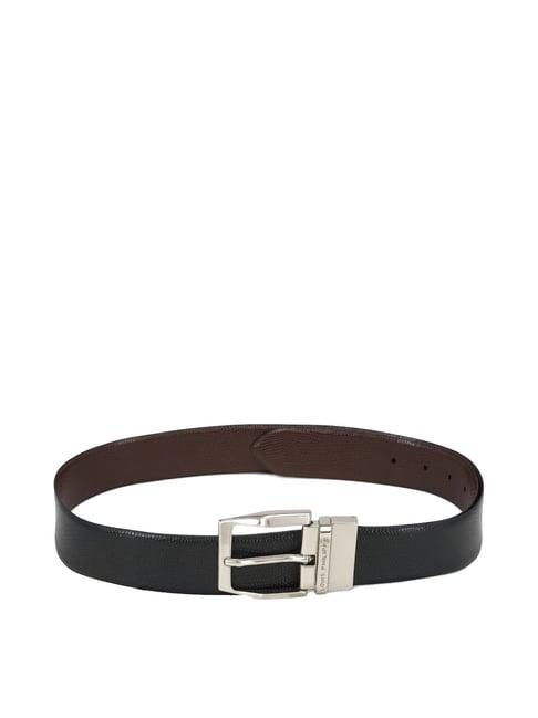 louis philippe black leather reversible belt for men