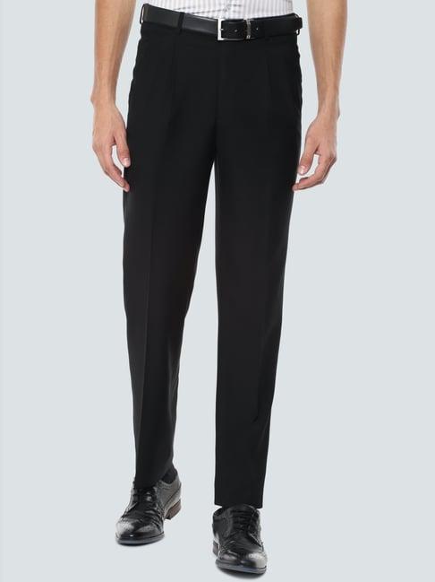 louis philippe black regular fit pleated