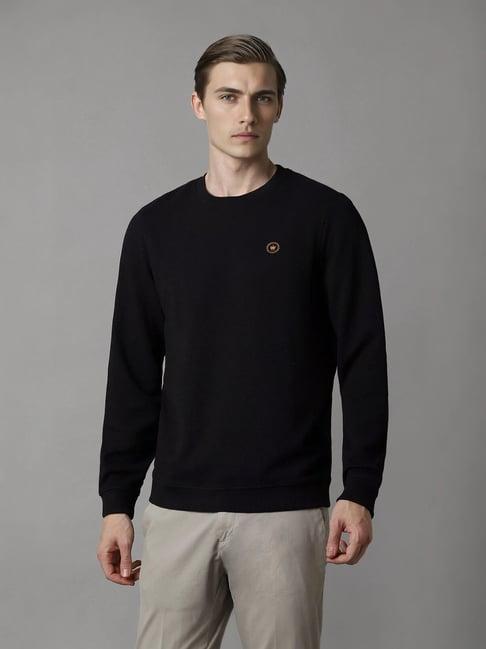 louis philippe black regular fit sweatshirt