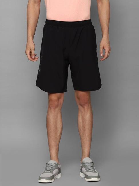 louis philippe black slim fit shorts