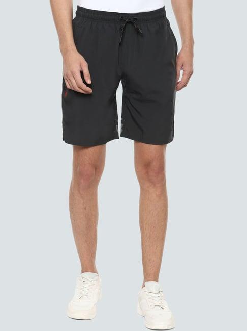 louis philippe black slim fit shorts