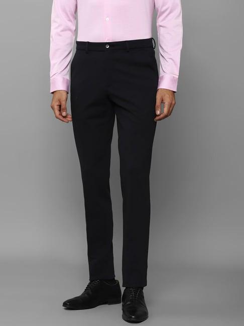 louis philippe black slim fit trousers