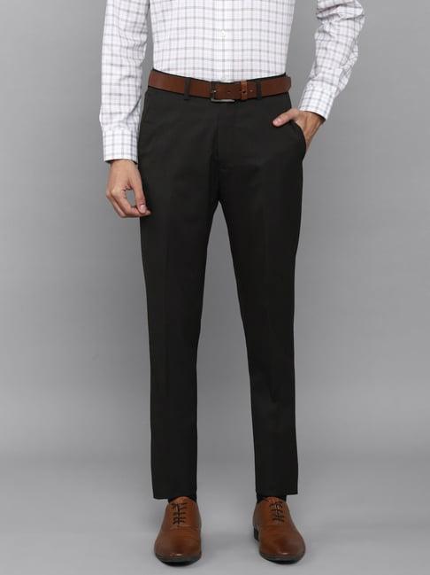 louis philippe black slim fit trousers