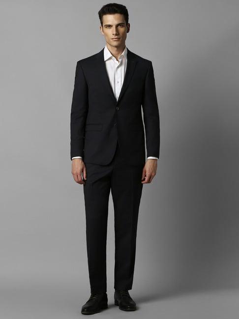 louis philippe black slim fit two piece suit