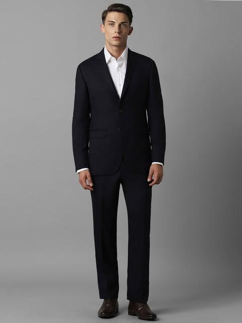 louis philippe black slim fit two piece suit